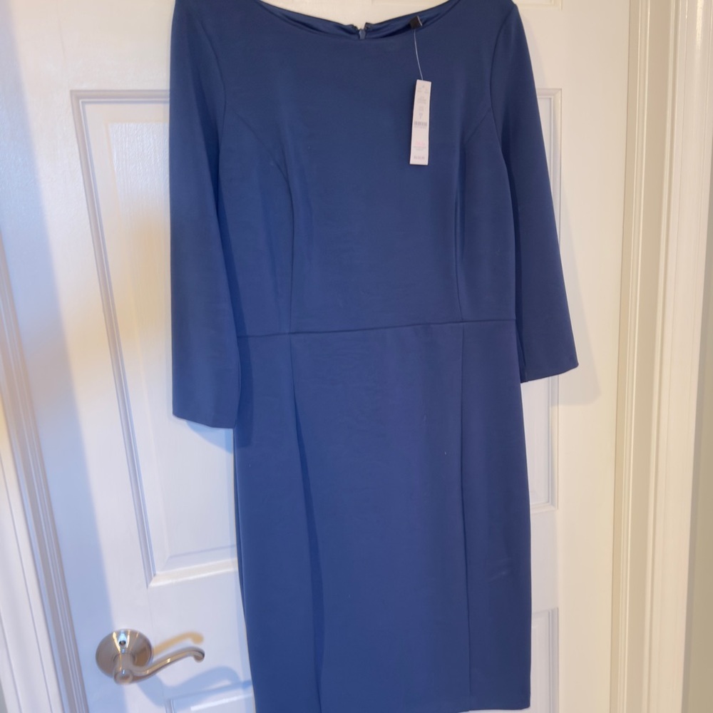NWT White House Black Market 3/4 Sleeve Blue Dress